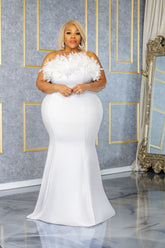 White Chella Feather Gown