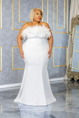 White Chella Feather Gown
