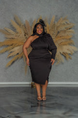 Black Nessa One Sleeve Dress