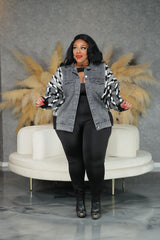 Grey Denim Sweater Jacket