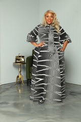 Geometric Dora Bow Tie Dress
