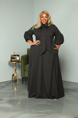 Black Dora Bow Tie Dress