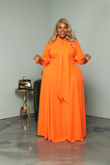 Orange Dora Bow Tie Dress