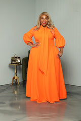Orange Dora Bow Tie Dress