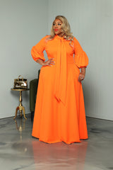 Orange Dora Bow Tie Dress