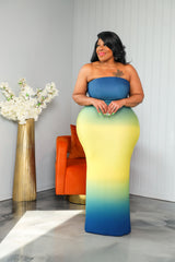 Blue Ombre Tube Dress