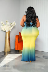 Blue Ombre Tube Dress