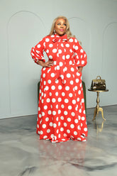Red Polk Dot Bow Dress