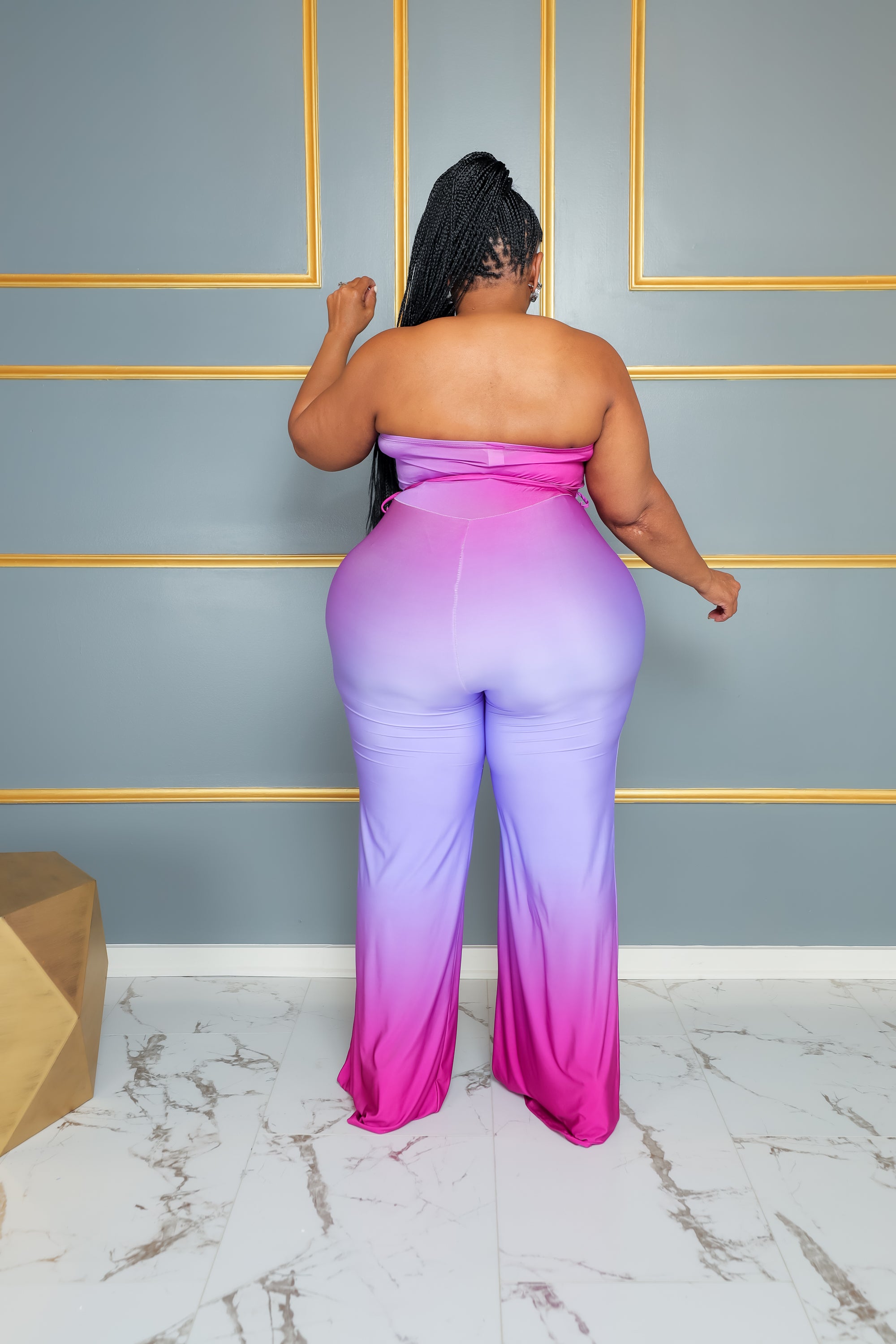 Purple Ombre Tube Jumpsuit