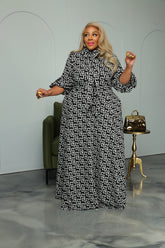 Black Greek Bow Tie Dress