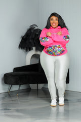 Pink Sequin CC Sweatshirt