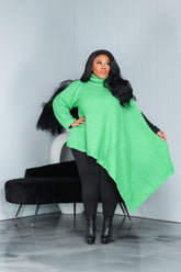 Green Asymmetrical Sweater