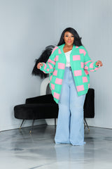 Pink Check It Out Cardigan