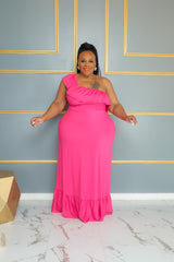 Pink In A Ruffle Dress