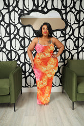 Yellow Flower Mesh Dress
