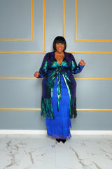 Royal Blue Razzle Tassel Skirt