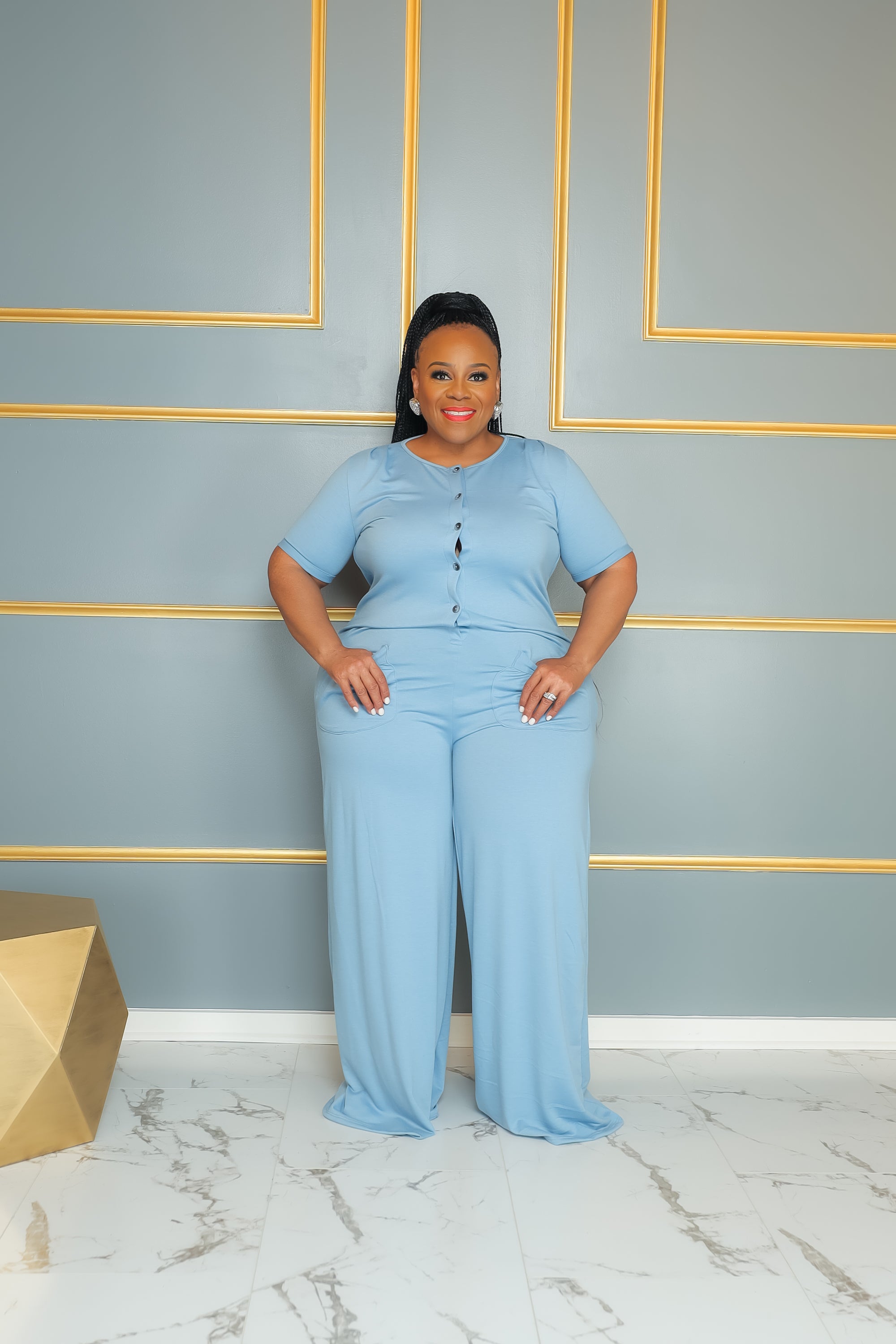 Sky Blue Casual Moment Jumpsuit