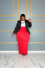 Red Razzle Tassel Skirt