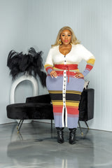 Get To It Striped Cardigan Set