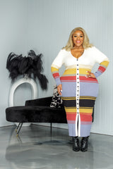 Get To It Striped Cardigan Set