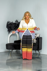 Get To It Striped Cardigan Set