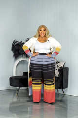 Get To It Striped Cardigan Set