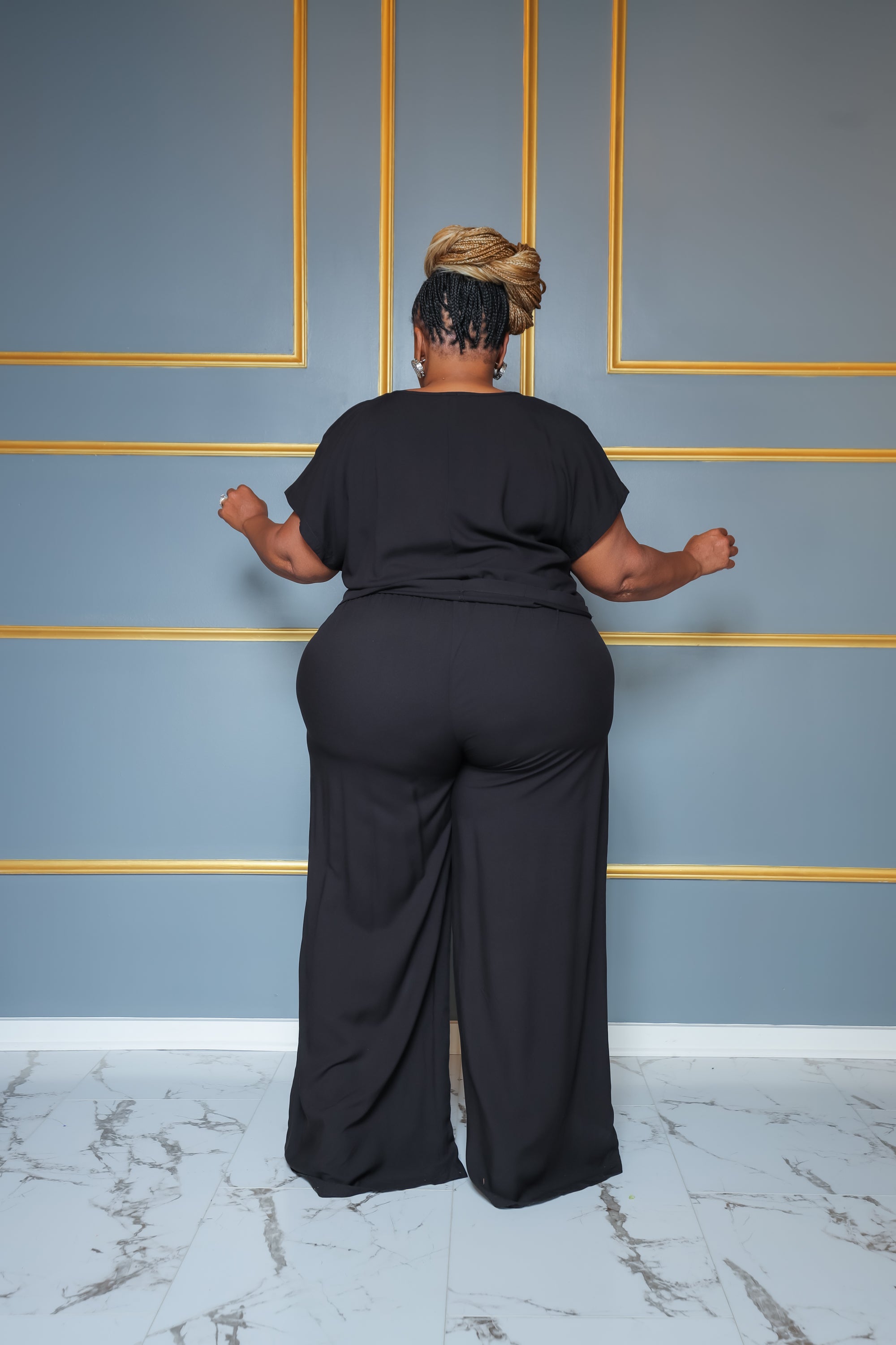 Black Celine Wide Leg Set