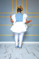 White Regan Peplum Top