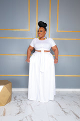 White Perfectly Tied Skirt Set