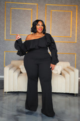 Black Adele Ruffle Jumpsuit