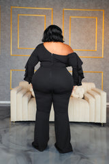 Black Adele Ruffle Jumpsuit