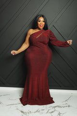Dark Red Shimmer Gown