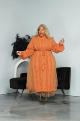 Rust That Girl Tulle Sweater Set