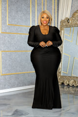 Black Twisted by Waist Gown