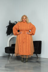 Rust That Girl Tulle Sweater Set