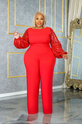 Red Runway Sequin Jumpsuit