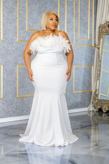 White Chella Feather Gown