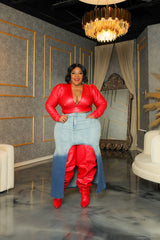 Dramatic Denim Maxi Skirt