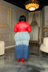 Dramatic Denim Maxi Skirt