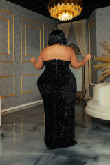 Black Winnie Sequin Gown