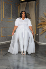 White Bishop Tulle Maxi Top