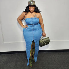 Dallas Denim Maxi Dress