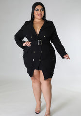 Black Distressed Denim Dress/Jacket
