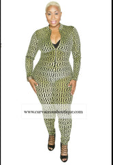 Green Greek Velvet Catsuit