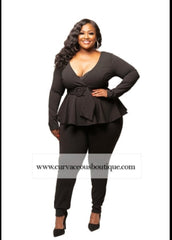 Black Peplum Jumpsuit