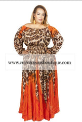 Orange Animal Print Dress