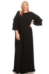 Black Tiered Sleeves Dress