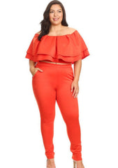 Orange Tiered Pant Set