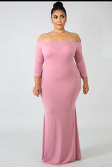 Pink Off Shoulder Dress