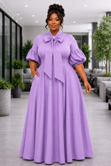 Lilac Dora Bow Tie Dress